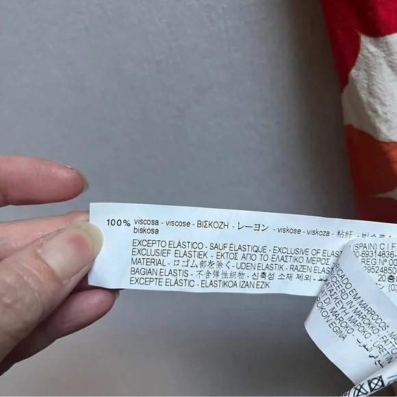 Zara Floral Smocked Waist Midi Dress Button Front XL - Picture 8 of 12